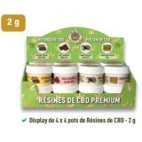 Présentoir de 16 pots de résine CBD 2g TVA 5,5%