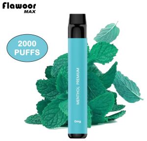 Flawoor max puff menthol premium 0 mg nicotine